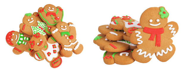 christmas gingerbread cookie isolated on white background
