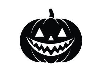 haunted pumpkin mouth silhouette vector icon