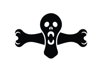 Fototapeta premium haunted scream bone silhouette vector icon