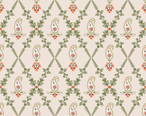 Vector Hand drawn colourful geometric flowers Motifs African boho paisley, seamless patterns with floral for fabric Ethnic Indian Pattern, textiles, clothing, wrapping paper, backdrop, banner.
