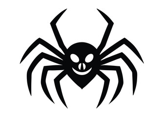 haunted spider mask silhouette vector icon