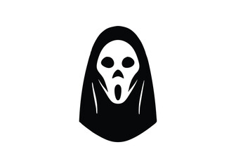haunted spirit mask silhouette vector icon