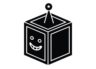 jack in the box silhouette vector icon