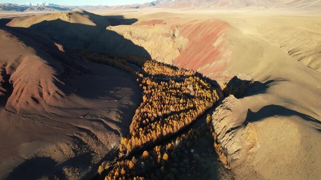 flight in Gorny Altai in autumn, Russia September