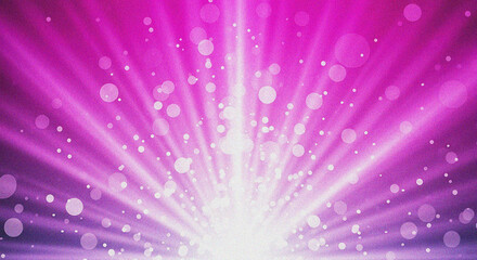 Radiant burst of pink and purple light with sparkling bokeh effects