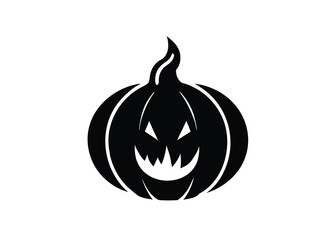 pumpkin flame silhouette vector icon
