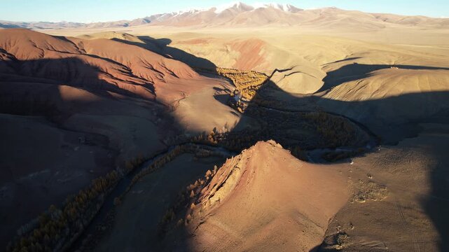 flight in Gorny Altai in autumn, Russia September