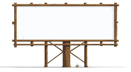Obraz premium A blank billboard with a wooden frame, ready for advertising or messaging