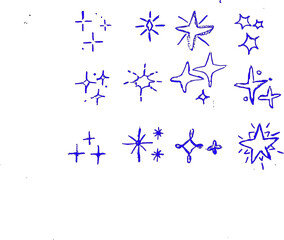 Hand Drawn Star and Sparkle Doodles – Magic Light Effect Vector Set