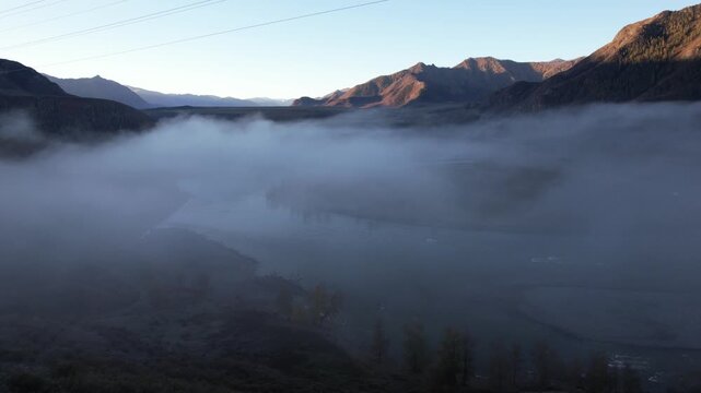 flight in Gorny Altai in autumn, Russia September
