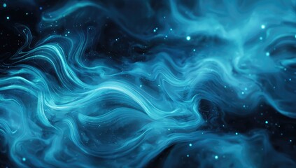 Abstract rendering depicts swirling blue gaseous forms, accented by scattered points of light