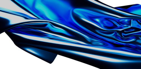 Abstract blue metallic flowing shapes, ideal for website backgrounds, digital art, and graphic design projects. This image evokes a sense of lux