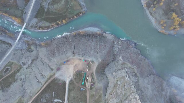 flight in Gorny Altai in autumn, Russia September