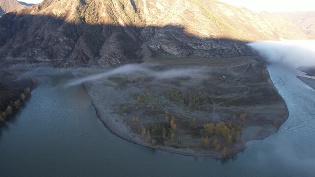 flight in Gorny Altai in autumn, Russia September