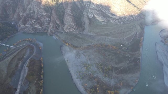 flight in Gorny Altai in autumn, Russia September