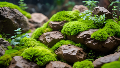 Moss on a tree in a lush forest