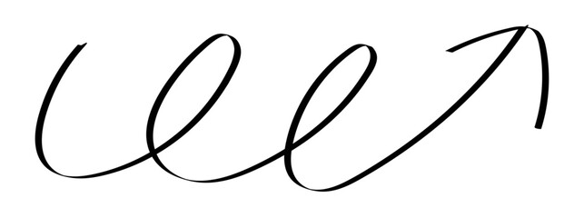 Swirls. Handwritten lines. Round. Soft. Simple. Monochrome, arrows. Ribbons. Curves.