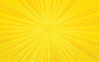 Bright, radial sunburst pattern with yellow and orange hues, dotted with subtle details