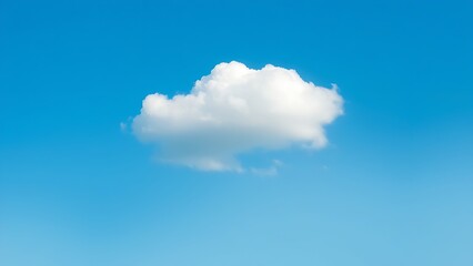 A solitary white cloud drifting across a clear blue sky, embodying simplicity and peace.