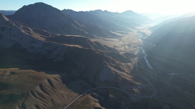 flight in Gorny Altai in autumn, Russia September