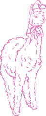 Llama with Santa hat