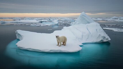 The Iconic Hunter's Precarious Perch Amidst the Melting Sea.