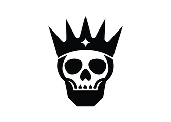 skull crown silhouette vector icon