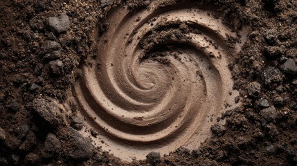 Swirling Patterns of Processed Food Item Forming Above Dark Ground Surface
