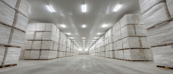 Spacious Cold Storage Room with White Walls and High Ceiling for Commercial Use