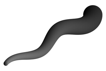 3D Rendering of a Worm on Black Background