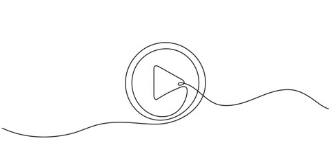 Continuous one line art play icon © Shovo