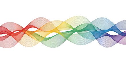 Abstract rainbow wave pattern with swirling lines