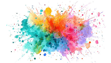 Abstract splattered paint explosion of vibrant colors