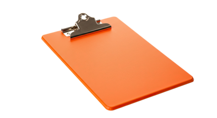 Bright Orange Clipboard with Metal Clip.