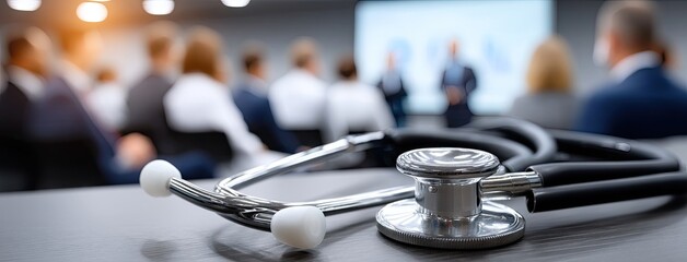 Medical professionals engage in a collaborative meeting while discussing healthcare strategies and patient care improvements in a modern conference room