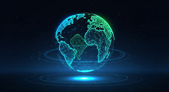 Digital earth globe network connection technology background for global business and communication - Powered by Adobe