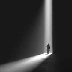Concept of Legacy Illustrated as a Single Perfectly Formed Shadow in Dim Light