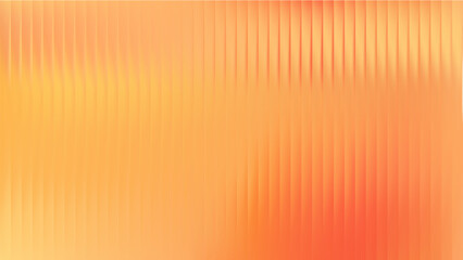Orange glass reflection background. Aberration gradient effect for pattern or wall texture. 3d ribbed plastic design. Stripe panel glowing for fashion bg. Corrugated and fluted blurry premium paper.