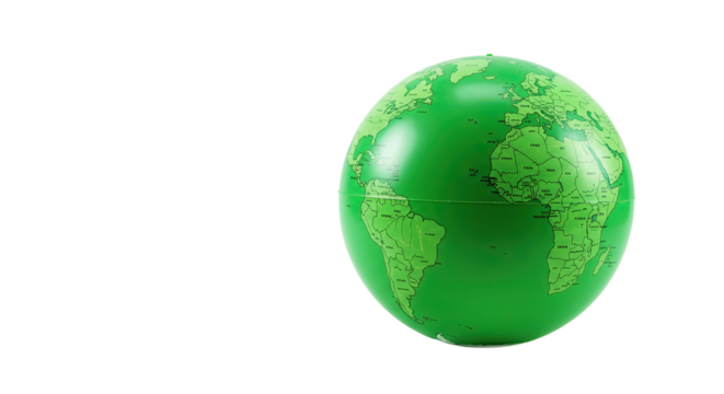 Green Earth Globe Symbolizing Environmental Awareness and Sustainability.