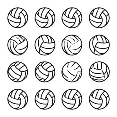 Volleyball Ball Silhouette Vector Set for Sports and Athletic Design