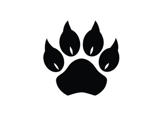 wolf paw silhouette vector icon