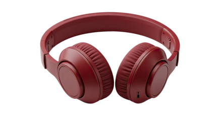 Stylish maroon headphones for immersive audio experience and music enjoyment.