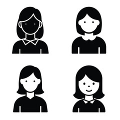 girl Minimalist and Simple Silhouette vector illustration