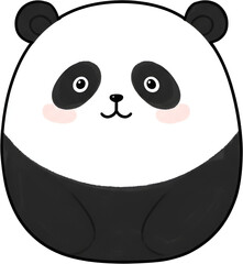 Cute Panda Character PNG Illustration