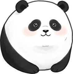 Cute Panda Character PNG Illustration