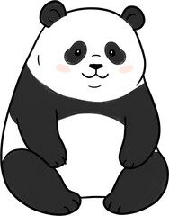 Cute Panda Character PNG Illustration