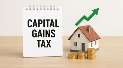 real estate property investment  Capital gains tax concept of revenue growth and government fiscal policy regulation