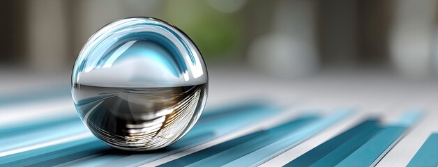 Business analysis features a clear globe on a digital graph display representing global markets and data trends in an office environment