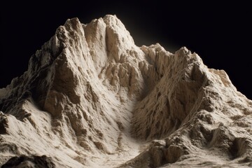 Fantasy Mountain Range Render in Detail with Realistic Clay Texture and Sculptural Depth