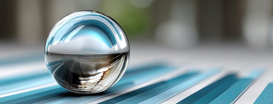 Business analysis features a clear globe on a digital graph display representing global markets and data trends in an office environment - Powered by Adobe